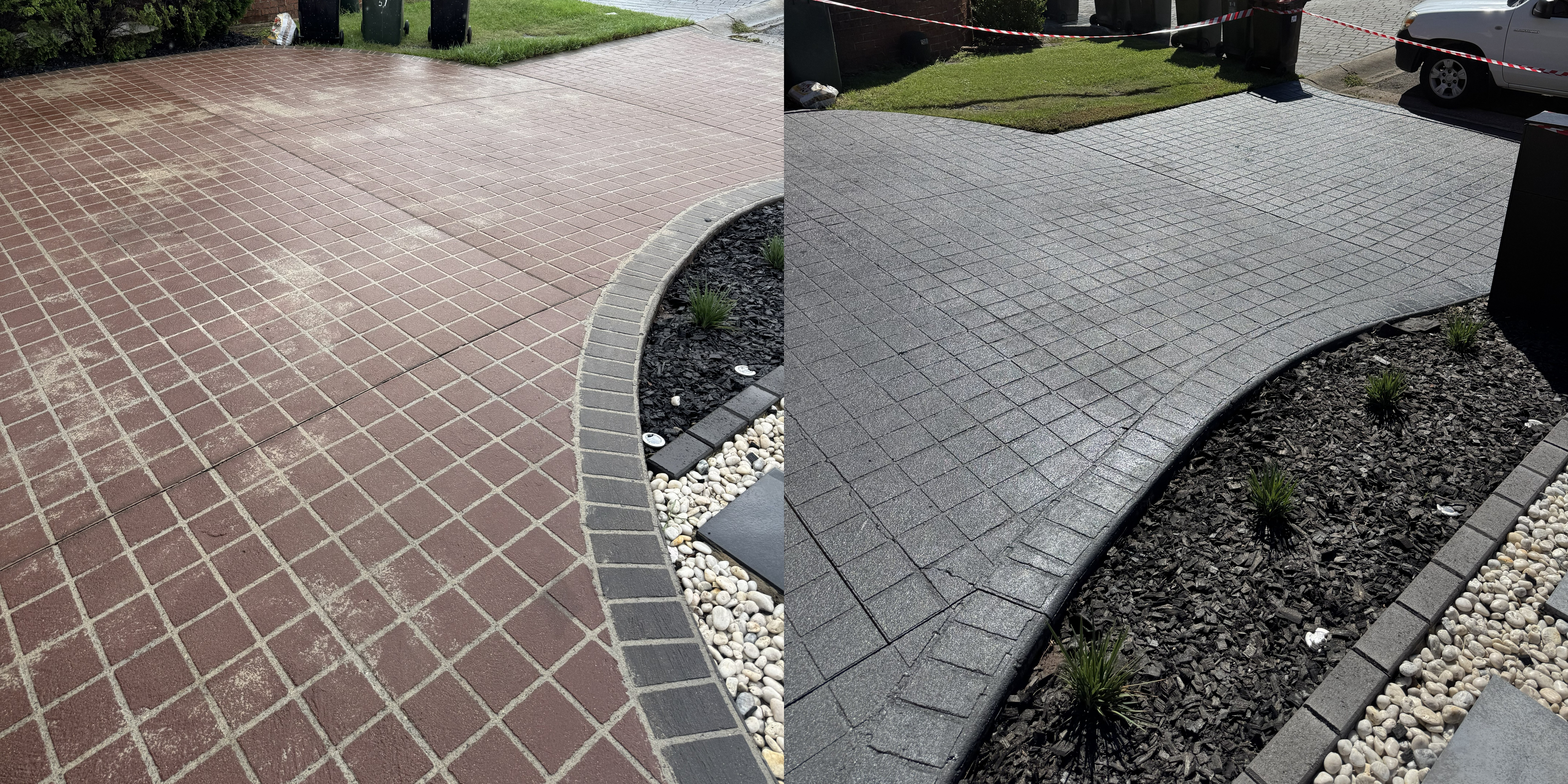 Colour sealing before and after Blacktown